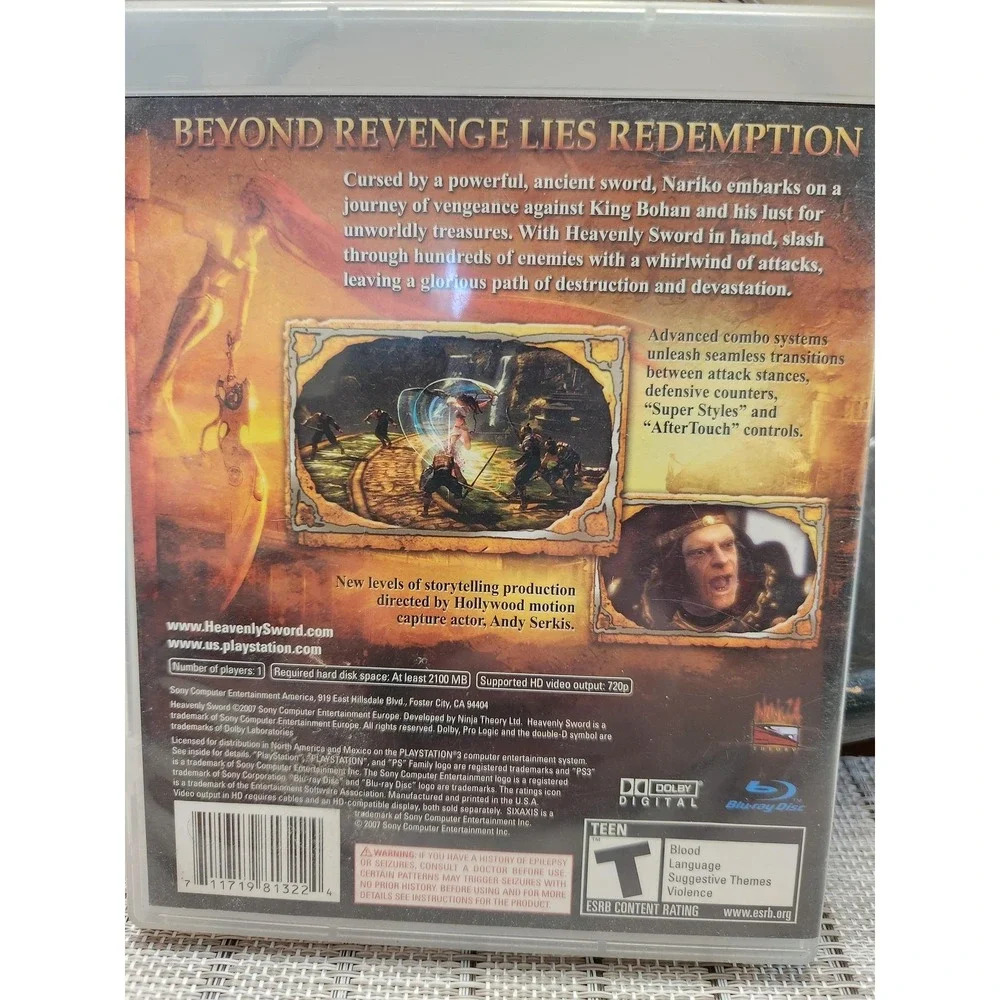 Heavenly Sword Sony PlayStation 3 PS3 Game Complete Manual T Teen Action NTSC